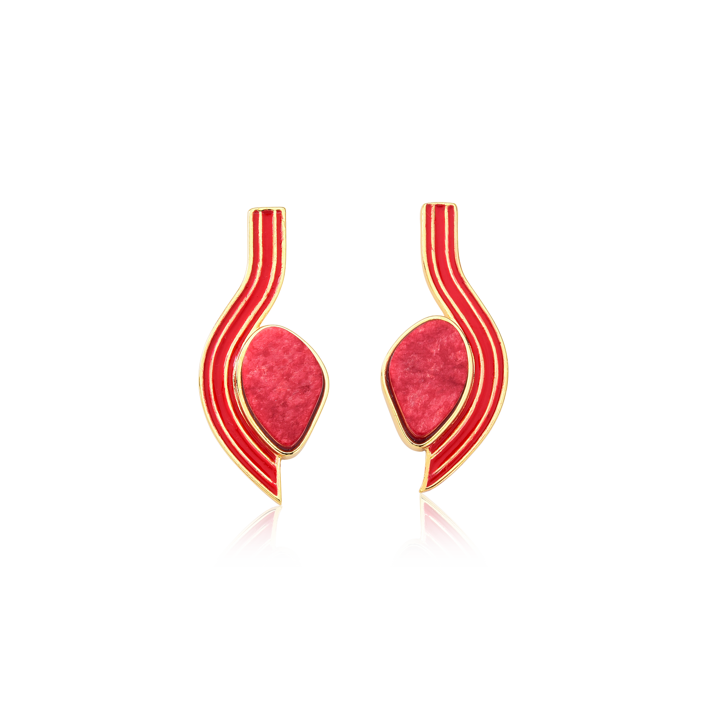 Brinco Feldspato Vermelho esmaltado
