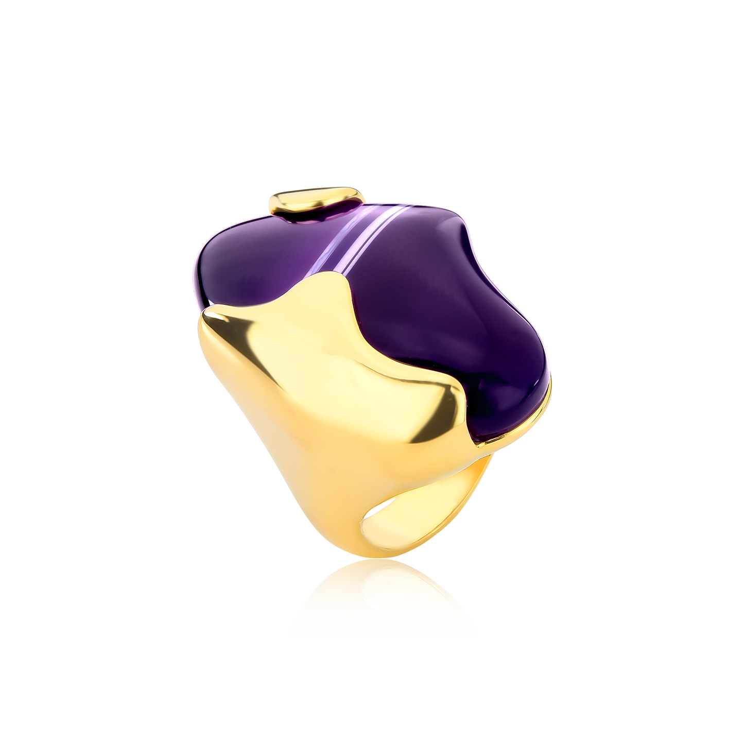 Anel Agata Roxa Ouro G