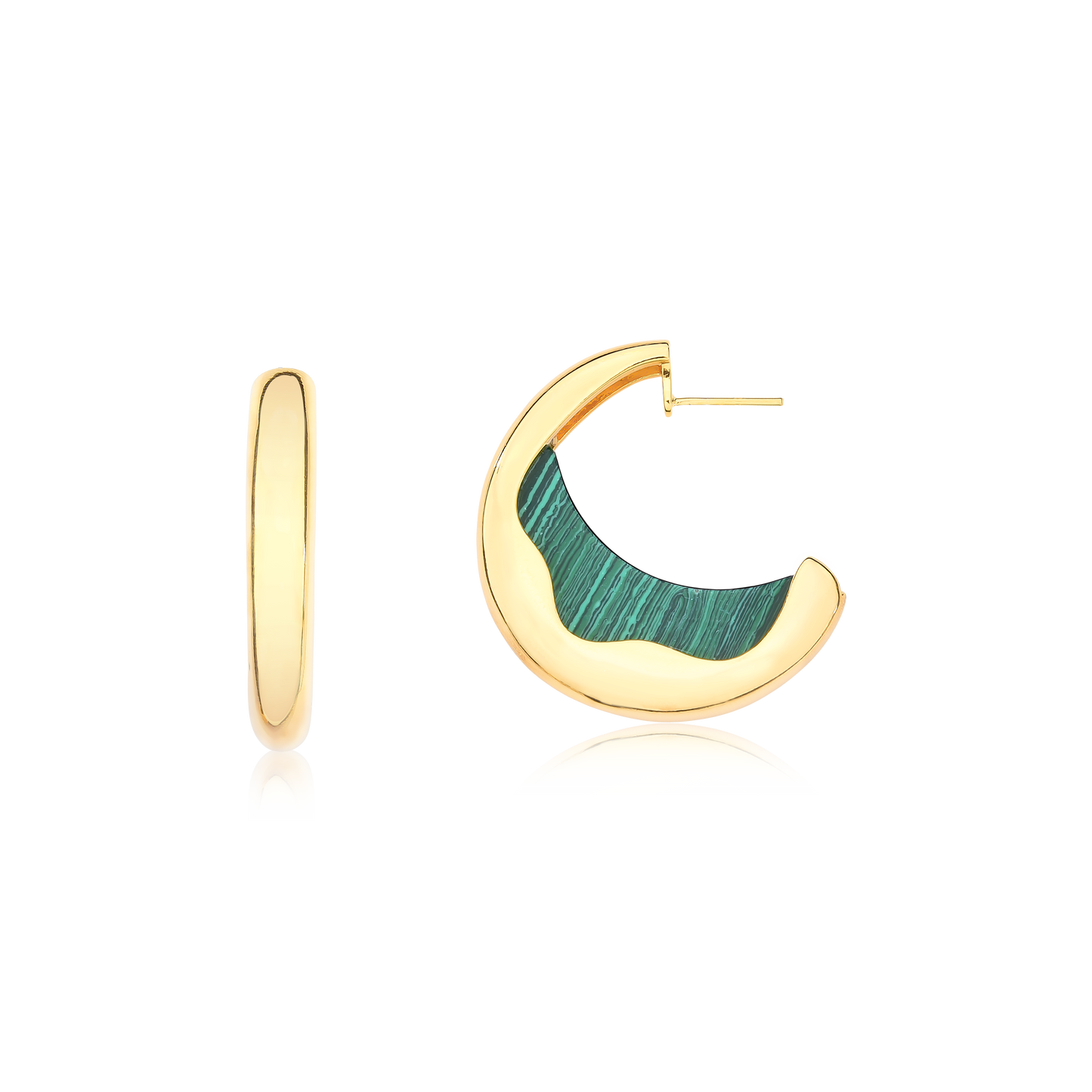 Argola Malaquita Ouro