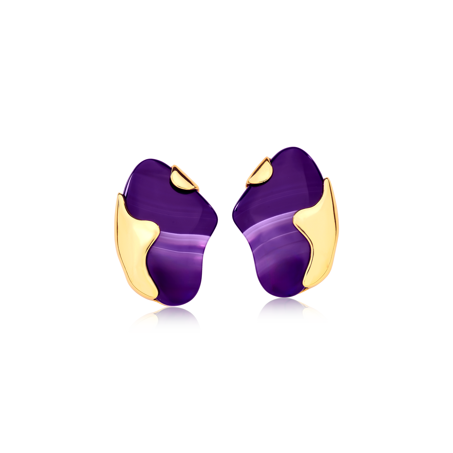 Brinco Agata Roxa Ouro