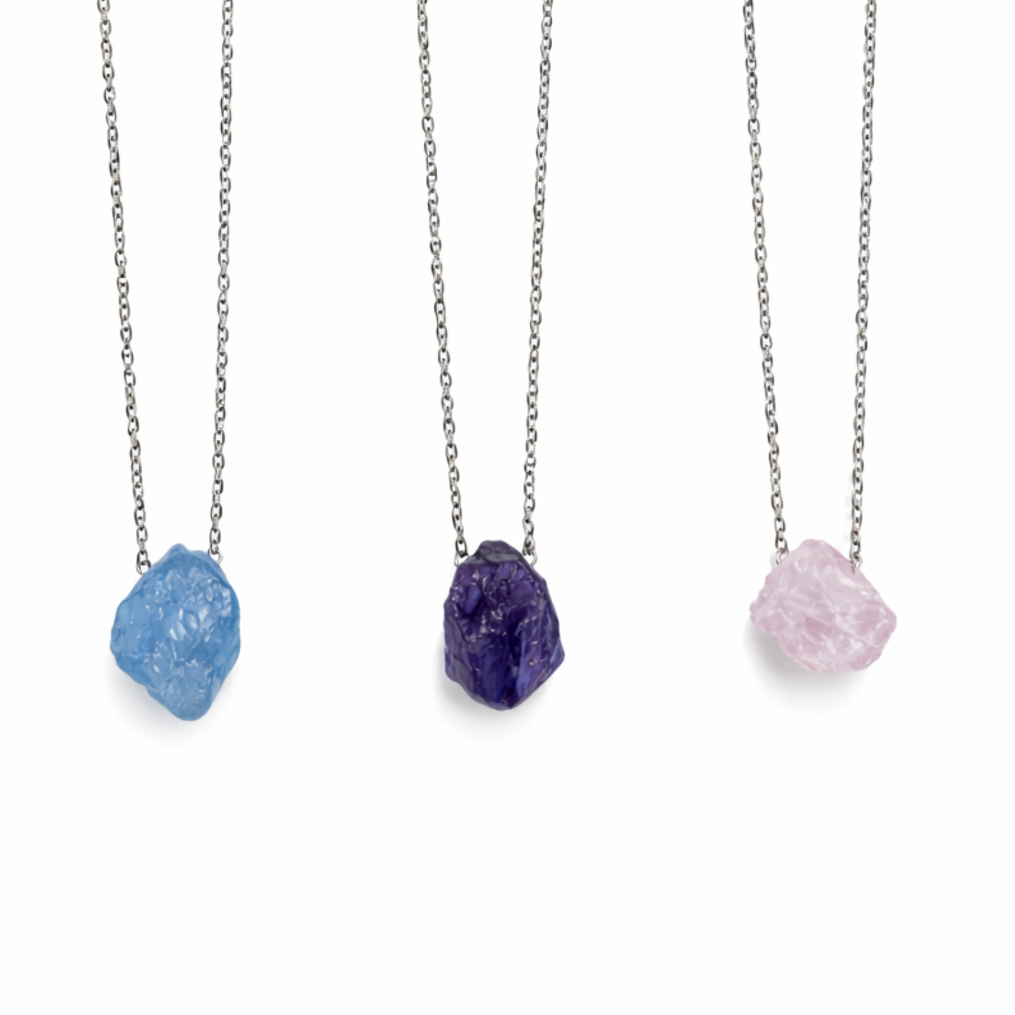 Colar pedras brutas prata 925