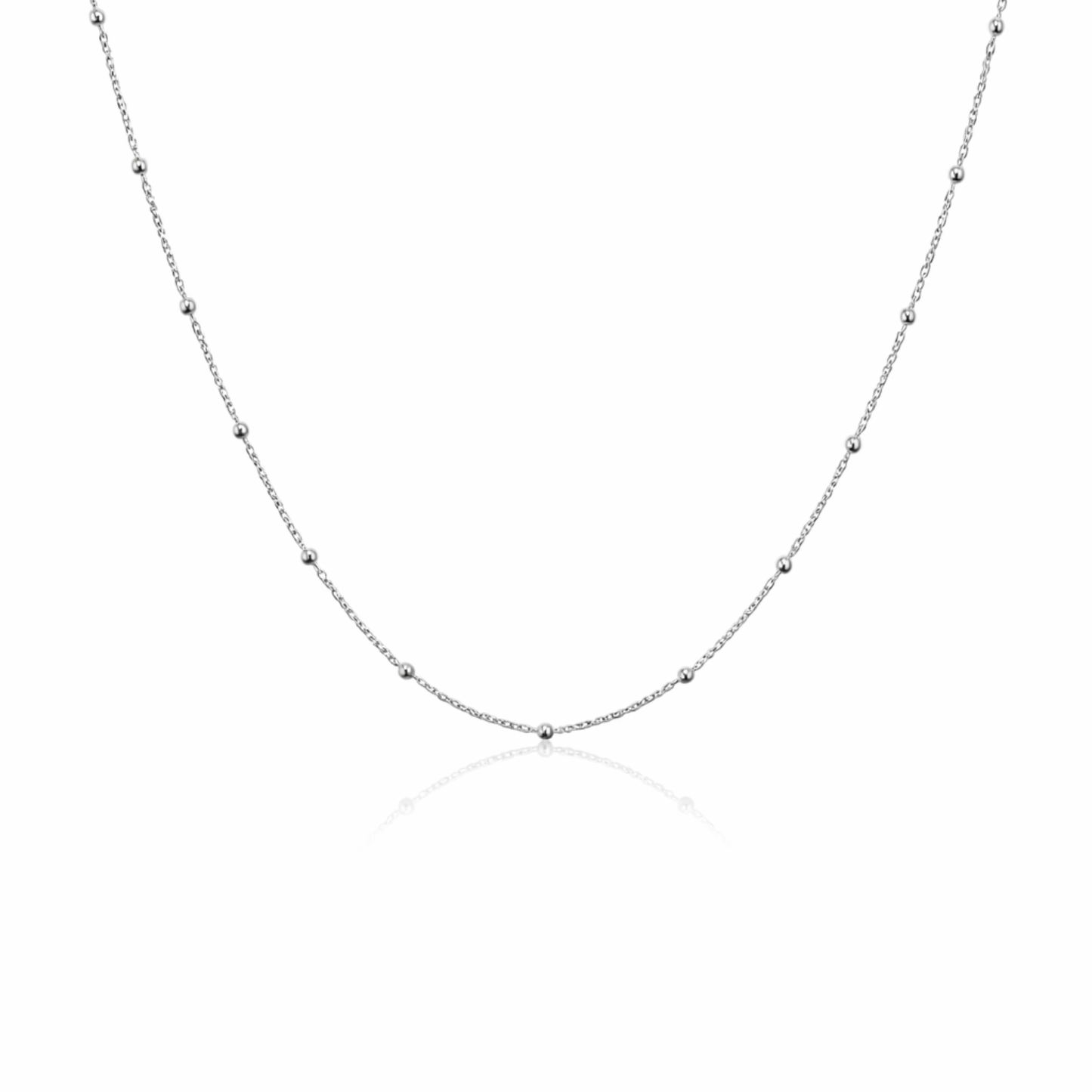 Colar corrente bolinhas 45 cm Prata 925