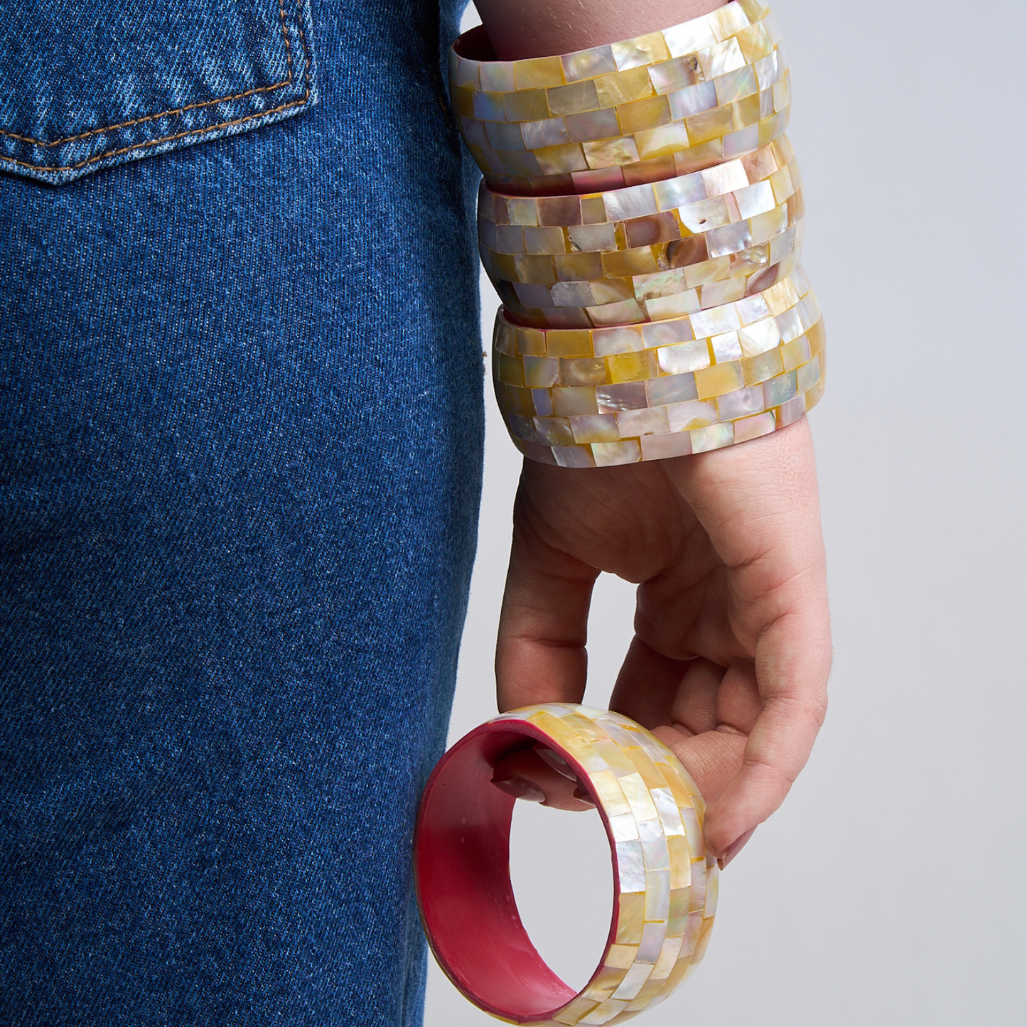 Bracelete moisaico madrepérola