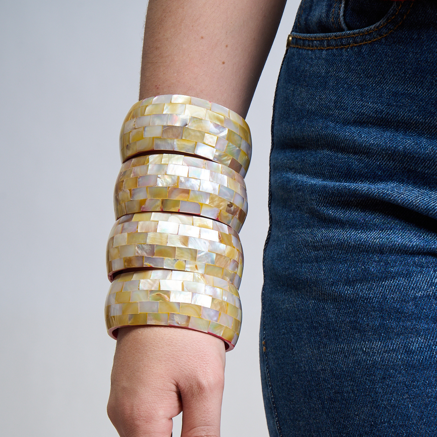 Bracelete moisaico madrepérola