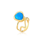 Anel Hawlita Turquesa Ouro