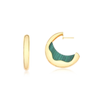 Argola Malaquita Ouro