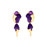 Brinco Duplo Agata Roxa Ouro