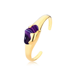 Bracelete Agata Roxa Ouro