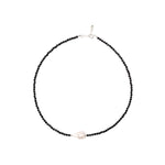 Colar Onix e Pérola Barroca Prata 925