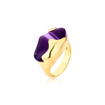Anel Agata Roxa Ouro P