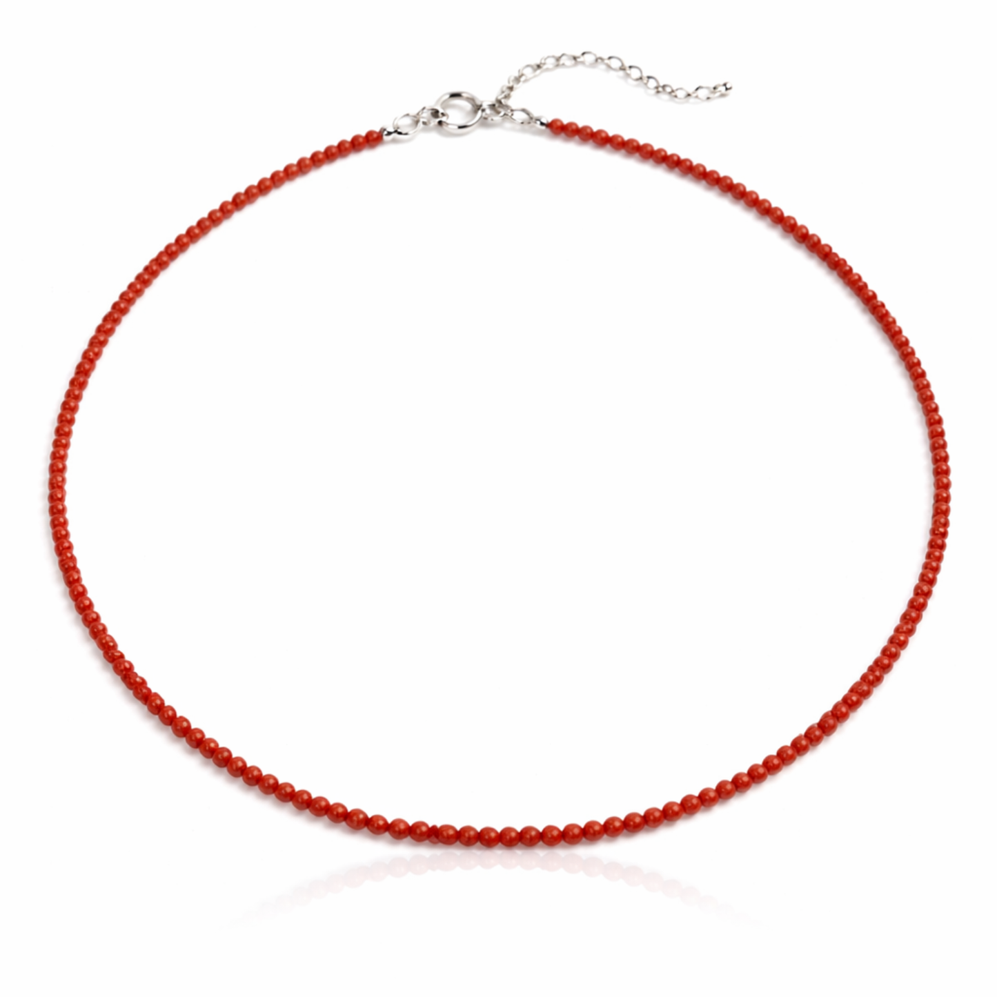 Colar de Coral Natural com Extensor em Prata 925