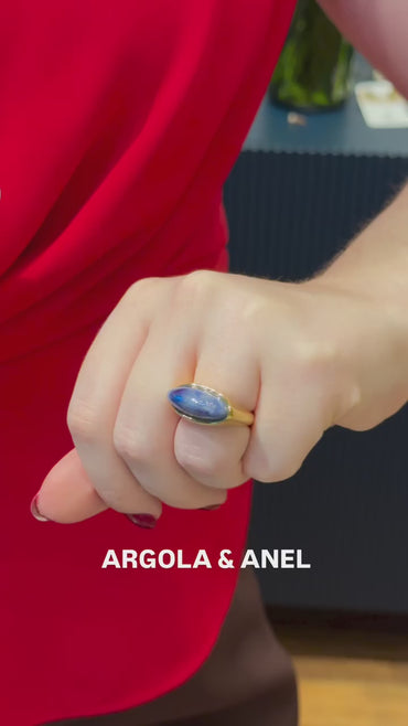 Anel Sodalita Ouro
